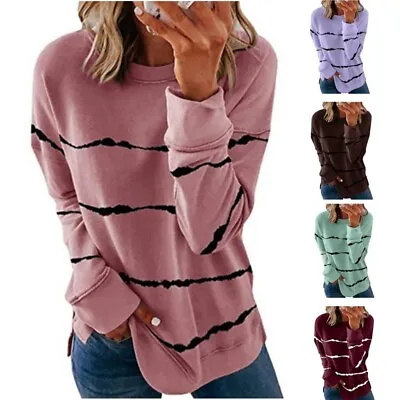 Buy Plus Size Womens Long Sleeve Blouse T-Shirt Ladies Casual Tunic Loose Tops 6- 22 • 6.99£
