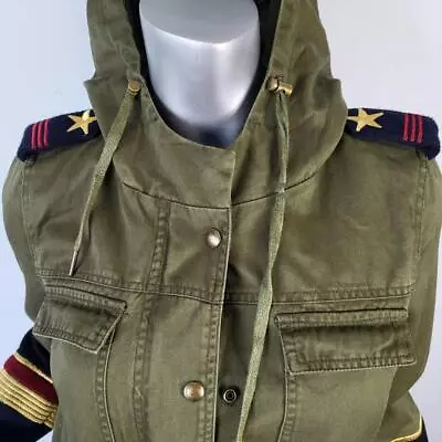 Buy Nwt~$150~blank Nyc~xs/s~army Green Military Cargo Hooded Coat Jean Jacket Parka • 27.56£