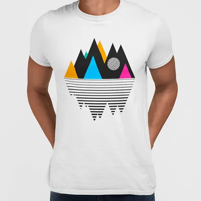 Buy Minimal Design T-Shirt Mountain Geometry Design Composition • 14.99£