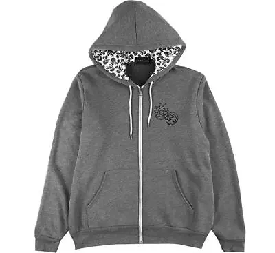 Buy Daylight Curfew Floral Rick And Morty Zip-Up Grey Gray Hoodie Medium DLC New • 144.56£