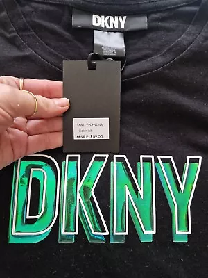 Buy BNWT!  DKNY Hologram Logo Short Sleeve Crew Neck T-Shirt Size M (RRP $59) • 19.99£
