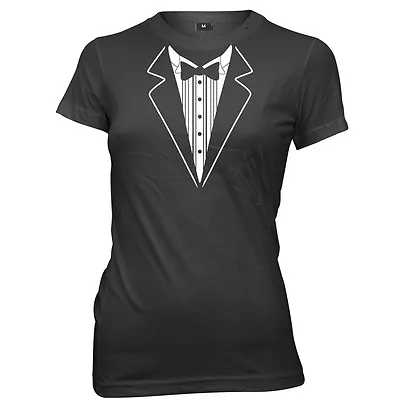 Buy Tuxedo Suit Shirt And Tie Womens Ladies Funny Slogan T-Shirt • 11.99£
