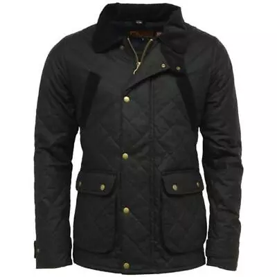 Buy Game Oxford Quilted Wax Jacket Black • 85.84£