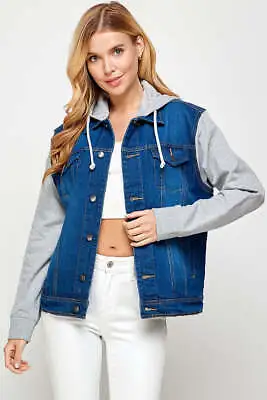 Buy Women's Denim  Jacket With Fleece Hoodies • 32.60£