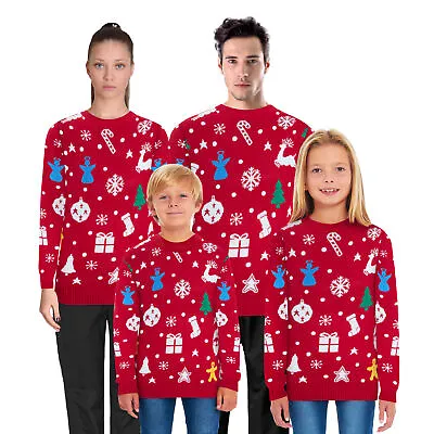 Buy Family Christmas Jumper Mens Womens Kids Unisex Ladies Xmas Knit Sweater Novelty • 14.39£