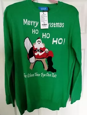 Buy Brand New - Boy's Green Funny Santa Christmas  Jumper Size X-Large • 12.99£