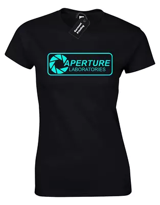 Buy Aperture Laboratories Ladies T-shirt Gaming Gamer Portal Fan Gift Top • 7.99£