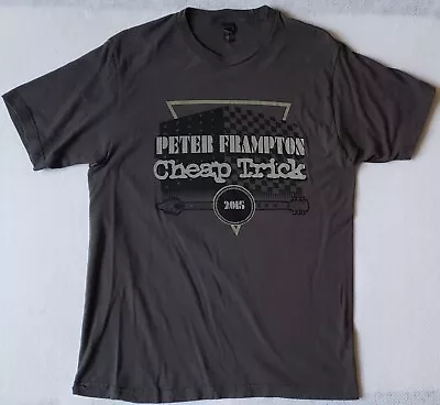 Buy PETER FRAMPTON / CHEAP TRICK 2015 Size Large Gray T-Shirt • 12.75£