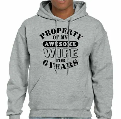 Buy My Awesome Wife Mens Funny 6th Wedding Anniversary Hoodie Gift 6 Year Husband • 24.49£