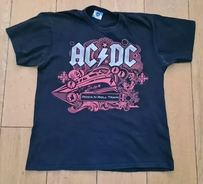 Buy ACDC 2009 Tour Shirt Rock N Roll Train Large T-Shirt Starworld AC/DC Black Ice • 11.99£
