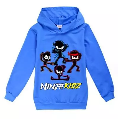 Buy Ninja KIDZ Print Kids Boys Hoodie Long Sleeve Pullover Hooded Sweatshirt Jumper • 12.49£