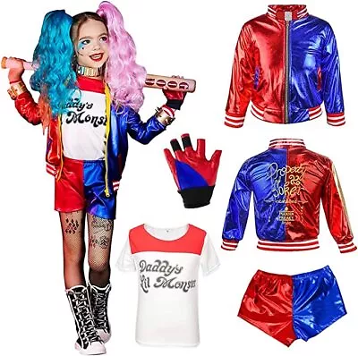 Buy Suicide Squad Kids Harley Quinn Costume Girls Book Day Fancy Dress Outfit • 13.25£