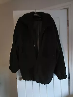 Buy Ladies Teddy Bear/Borg Jacket By PYT. Black. Oversized 10. Warm,cuddly.Bargain! • 4.99£