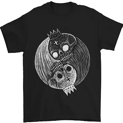 Buy Yin Yang Skull Kings Gothic Tattoo Biker Mens T-Shirt 100% Cotton • 8.49£