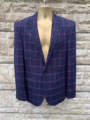 Buy Mens/Unisex Asos Navy/Purple Check Blazer Suit Jacket UK 42 • 14.99£