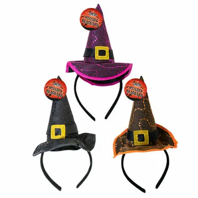 Buy Halloween Witch Sparkly  Sequined Buckle Hat -Party-Props Hair  Headband UK • 4.99£