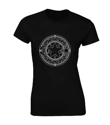 Buy Magic Circle Summoning Ladies T Shirt Cool Pentagram Devil Demon Ghost Ouija Top • 7.99£
