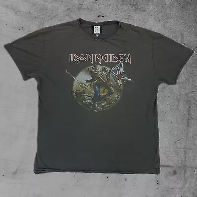 Buy Iron Maiden Amplified Khaki Brown T-Shirt Band Music Tour Size XL • 22.75£