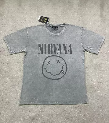 Buy Genuine Official Nirvana Grey T Shirt New With Tags Stradivarius Medium • 10£