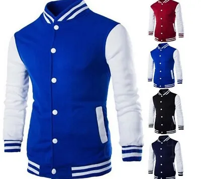 Buy Mens Women Varsity Baseball Jacket College Uniform Sport Coat Outwear Top Unisex • 13.99£