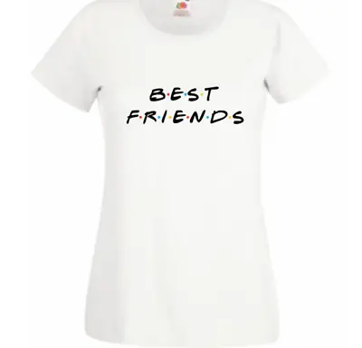 Buy Best Friends T Shirt White Cotton 1yr To 2XL MULTIBUY FOTL Top UK New Matching • 9.49£