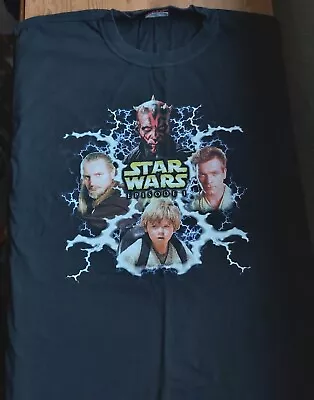 Buy Star Wars Episode 1 Black T-Shirt Size 14 Chest Size 80cm • 15£