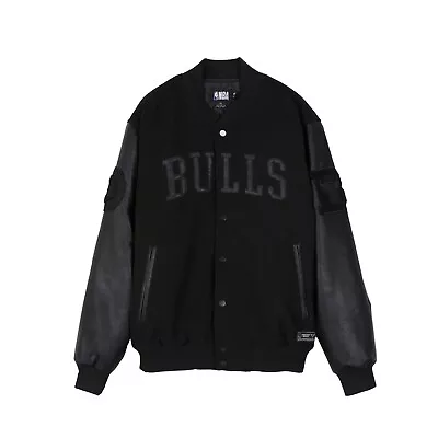 Buy Primark X Nba Chicago Bulls Black Varsity Bomber Jacket Mens Unisex Bnwt M • 69.99£