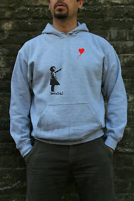 Buy Girl With Heart Shaped Balloon Banksy Street Art Cool Jumper Hoodie S-XXL Sizes • 18.69£