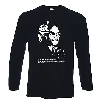 Buy MALCOLM X LONG SLEEVE T-SHIRT - Black Panther Party Hip Hop Political • 15.95£
