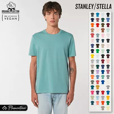 Buy Mens Organic Cotton T-Shirt Crew Neck Short Sleeve Top Stanley Stella Creator • 8.83£