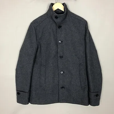 Buy Jack & Jones Premium Memento Wool Jacket Mens Medium Grey Coat Preppy Smart • 24.16£