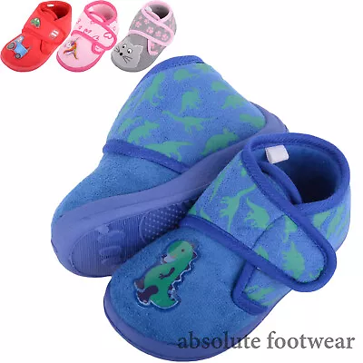 Buy Kids / Childrens / Infant / Boys Slip On Touch And Close Slippers • 9.49£