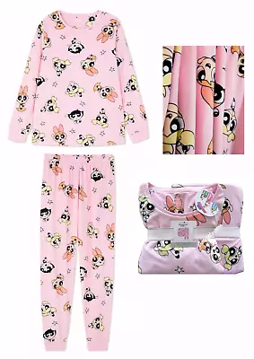 Buy Ladies Minky Fleece Pyjamas POWERPUFF GIRLS Women 6 - 24 Nightwear Primark • 21.99£
