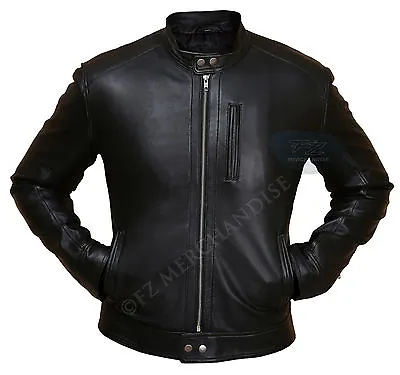 Buy Men's Biker Hunt Black Leather Jacket • 94.99£