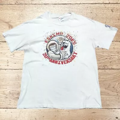 Buy Vintage Eskimo Joes 1995 Graphic Print T-Shirt Adult Size L 20th Anniversary Tee • 15£