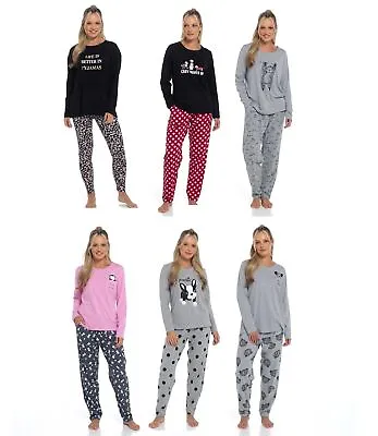 Buy Pyjama Set Womens Bear Frenchie Animals Cotton Jersey Pyjamas Lounge Wear PJs • 14.95£