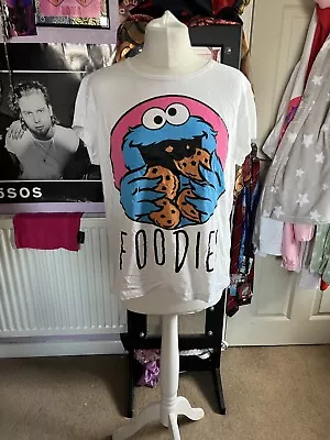 Buy Ladies ASDA George Cookie Monster Pyjama Top Size 12-14 Foodie Sesame Street  • 2.69£