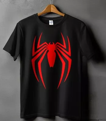 Buy Personalised Spider Man Logo T Shirt, Name On Back Unisex Black Gift Tee Top • 12.99£