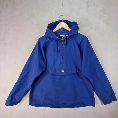 Buy Ralph Lauren Windbreaker Pullover Jacket Mens Medium Blue Polo Jeans Hooded • 39.99£