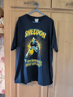 Buy Big Bang Theory Sheldon Sarcasm T Shirt Blue Size XL (A) • 10.99£