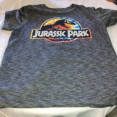 Buy Jurassic Park Movie Logo T-Shirt Short Sleeve Size Large Grey • 7.59£