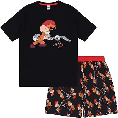 Buy Looney Tunes Bugs Bunny Elmer Fudd Official Mens Short Pyjamas Size Small • 9.99£
