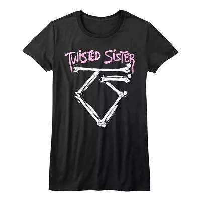 Buy Twisted Sister Vintage Bones Logo Womens T Shirt Heavy Metal Glam Rock Album Top • 24.50£