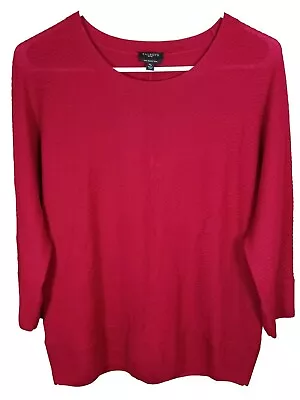 Buy Talbots Womens Size Medium Petite Red Pure Merino Wool Thin Sweater Top • 18.94£