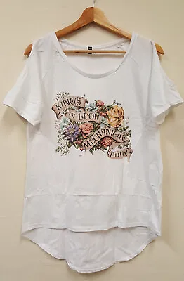 Buy Kings Of Leon Flowers Womens Cut Out Shoulder Detail T-Shirt - • 24.89£