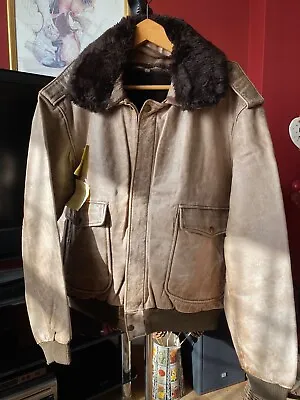 Buy Flying Jacket A2  Mens Vintage Size Large Leather Good Condition • 65£