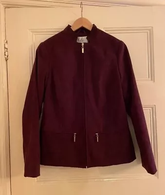 Buy Isle Ladies Suede Burgundy Jacket Size 10 • 8.50£