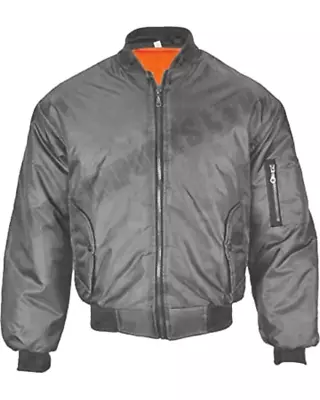 Buy Men's Bomber Jacket MA1 Army Pilot Biker Military Security Padded Harrington • 23.99£