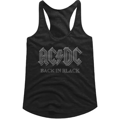 Buy ACDC Back In Black Album Cover Womens Tank Top Rock Band Concert Merch Racerback • 27£