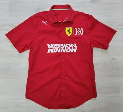 Buy Rare Mission Winnow Puma Ferrari F1 Team T Shirt Buttons Red Size XL Men Racing • 115.29£